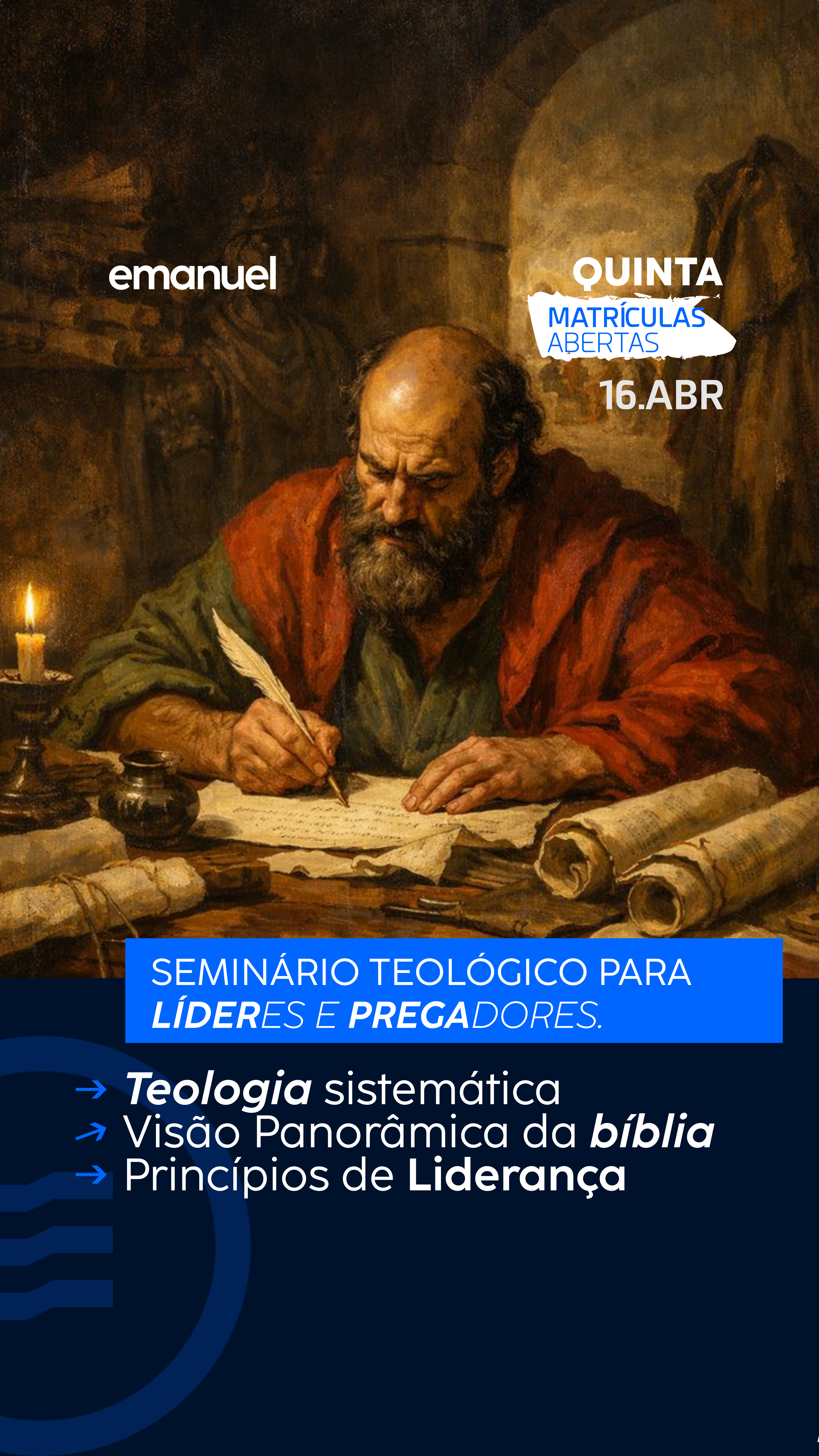 PRÉ-INSCRIÇÃO - Teologia Intensiva: Fundamentos, decretos e legado.